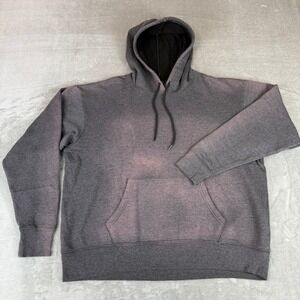 Zella Pullover Hoodie Mens XL Gray Distressed Drawstring Pocket Nordstrom NWOT